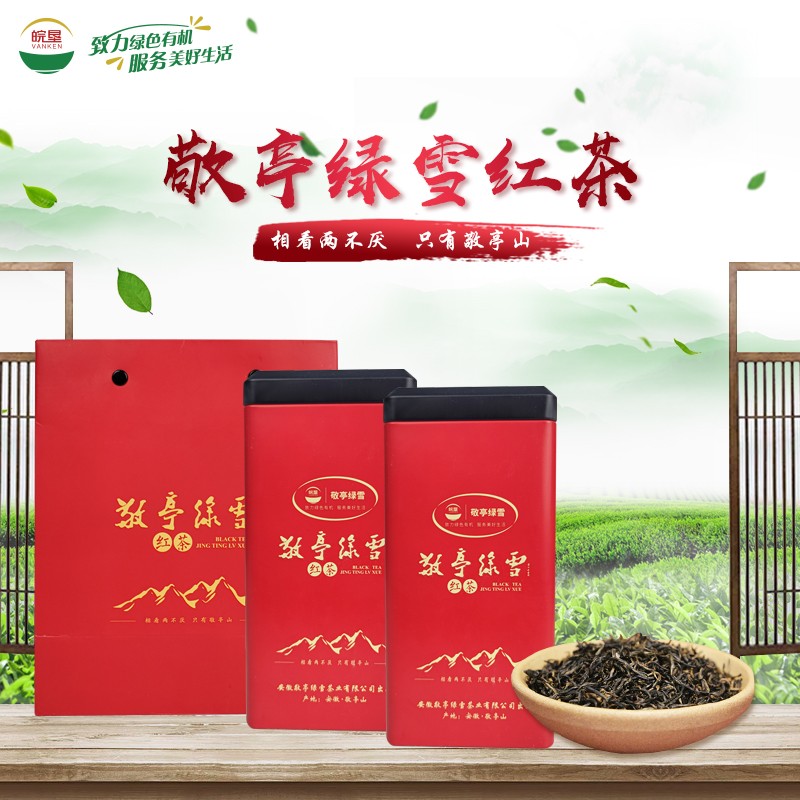 皖墾敬亭綠雪紅茶2021年一級(jí)新茶鮮嫩芽葉50g/罐